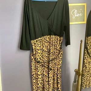 Black and cheetah torrid dress long sleeve